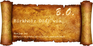 Birkholz Olívia névjegykártya